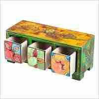 3 Drawer Wooden Cermic Storage Box