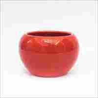 3 Inch Red Ceramic Pot
