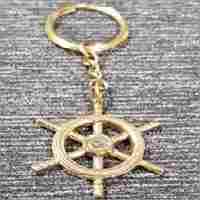 Brass Nautical Ship Wheel Keychain