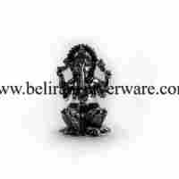 Silver Laxmi Ganesha Idols On Lotus