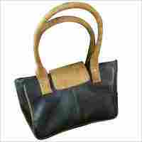 Ladies Leather Rectangle Black Shoulder Bag