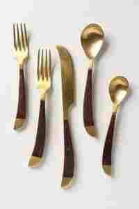 Brass Knife Fork Spoon Set