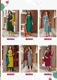 Saheli-6 Designer Pure Nylon Viscose With 3d Weaving Kurti Pant With Dupatta