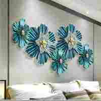 Blue Floral Metal Wall Art