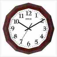 Wooden Brown Plastic Frame Wall Clock