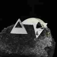 925 Sterling Silver Black Onyx Pyramidal Jacket Earring