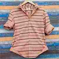 Mens Striped Cotton Slim Fit Casual Shirt