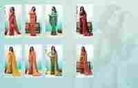 Sanskar Shine Fancy Wear Printed Brasso Saree Catalog Supplier