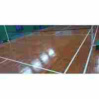 Polished Teak Wood Badminton Court Flooring
