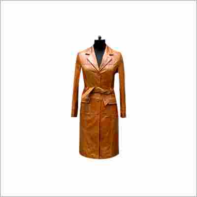 Ladies Leather Long Coat