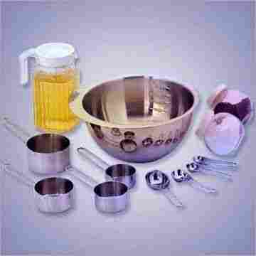 9pc Stainless Steel Measuring Bowl, Cup, Spoons Set