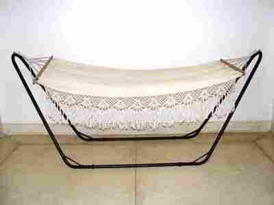 Fabric Frill Hammock With Black Stand