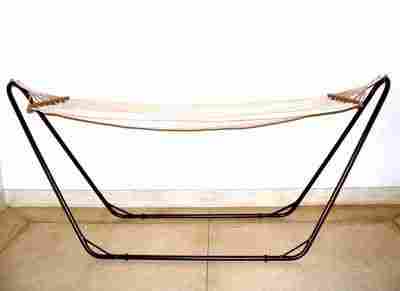 Fabric Hammock With Brown Stand