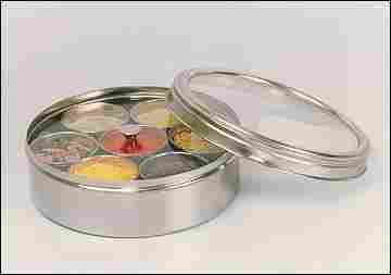 See Through Spice Canister With 7 Bowls & 1 Spoon