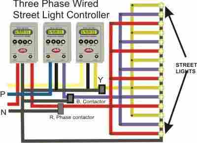 Street Light controller (For three phase wiring)