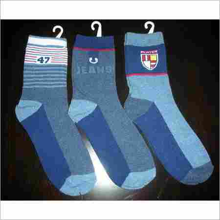 Children Blue Cotton Socks