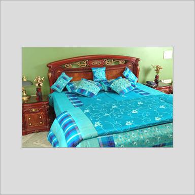Blue Silk Bed Cover With Quilt