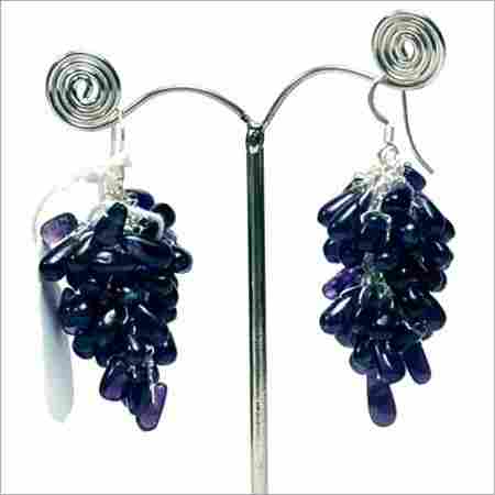 Purple Color Beaded Earrings