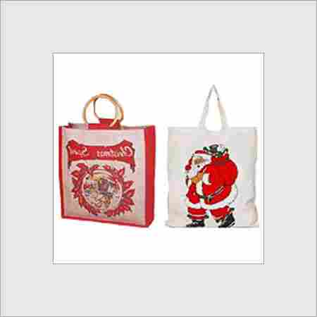 Printed Jute Christmas Bags