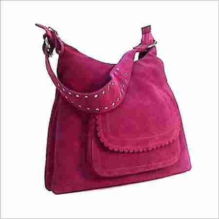 Suede Pink Leather Bag