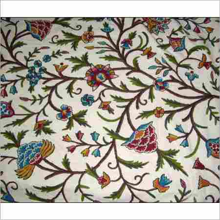 Printed Pattern Kashmir Crewelwork Fabrics