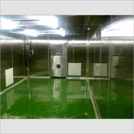 MODULAR STAINLESS STEEL WALL WITH EPOXY FLOORING