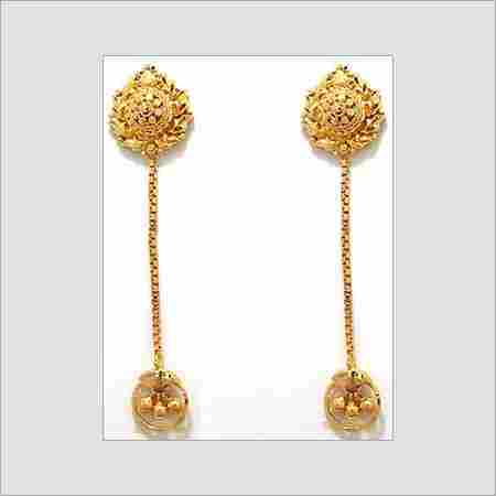 Gold Dangle Hand Crafted Earrings
