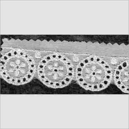 White Colored Eyelets Lace