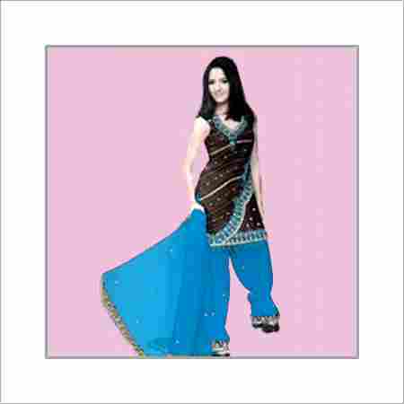 Designer Sleeveless Punjabi Suits
