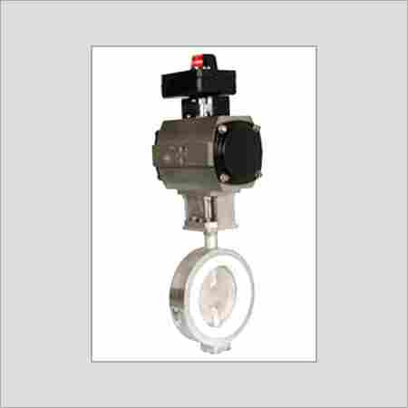 Lined Flap Butterfly Valve With Actuators