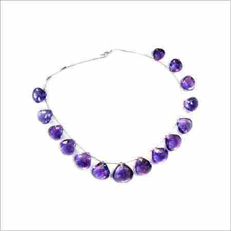 Amethyst Faceted Heart Necklace