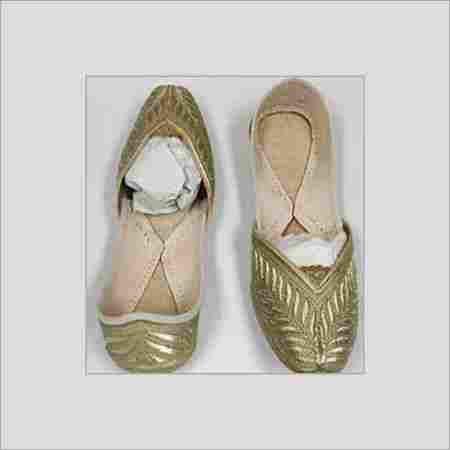 Gold Embroidered Leather Mojaris