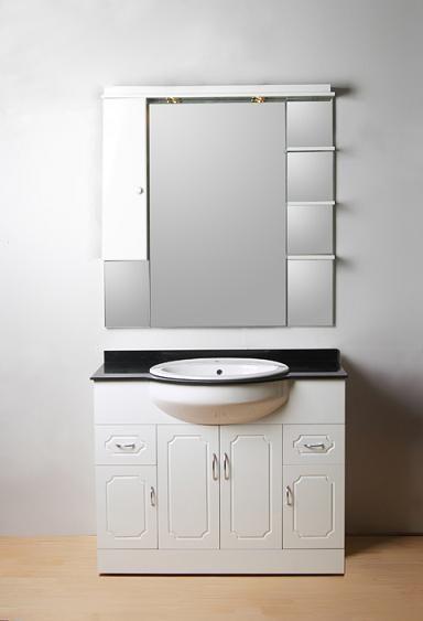 White Modern Bathroom Cabinet With Mirror