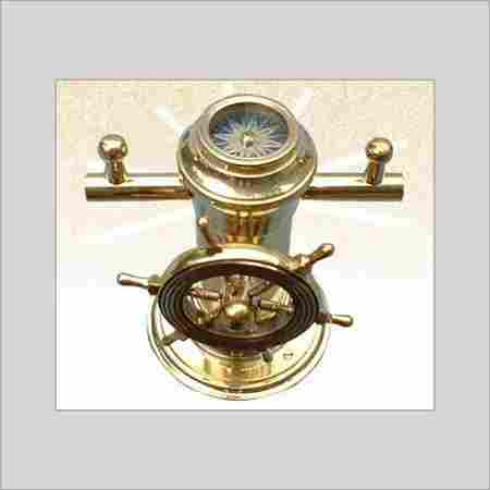 Brass Wheel Nautical Compass