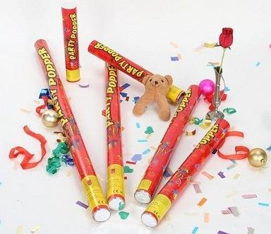 Red Confetti Cannon Party Poppers