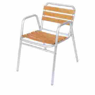 Low Back Aluminum Oak Chair