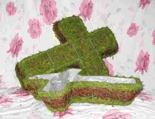 Moss Flower Cross Basket