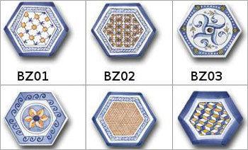 Multi Color Designer Printed Hexagonal Tiles