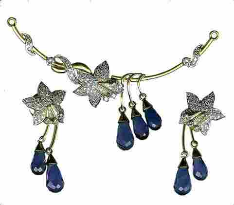 Diamond Beaded Necklace Set