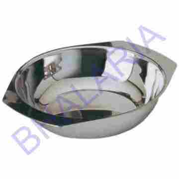 Stainless Steel Shallow Pyrex Bowl