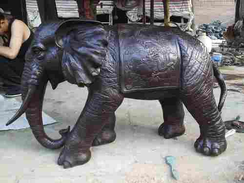 Cast Copper Elephant Sculpture