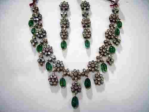 Gemstone Diamond Victorian Necklace Set