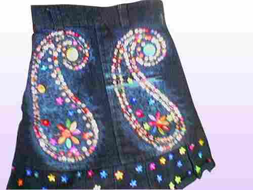 Designer Kids Embroidered Jeans Skirt