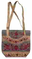 Kashmiri Embroidered Suede Leather Handbag