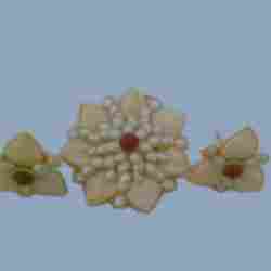 Cream Flower Shaped Earrings