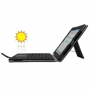 Solar Bluetooth Keyboard with Leather Case for ipad