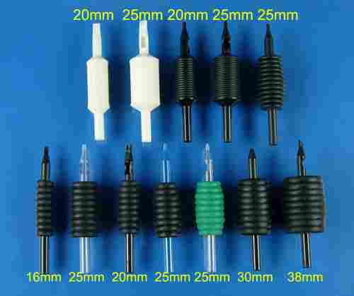 Sterile 16mm/19mm/25mm Tattoo Disposable Black Plastic Tube with Rubber Grips