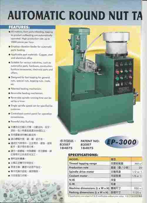 Automatic Nut Tapping Machine (EP-3000)
