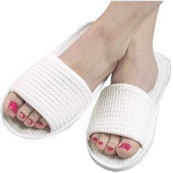 Fabric 100% Biodegradable Disposables White Hotel Slippers