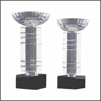 Imported Crystal Trophy With Black Color Base